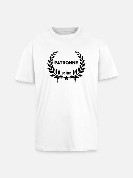 Patron / Chef / Manager / Société / Patronne - T-shirt unisexe oversize épais - blanc