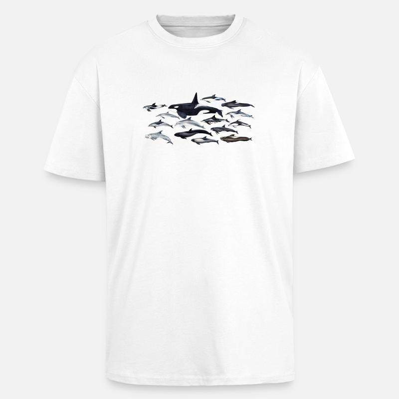 Dolphins - Dolphins - Dauphins - Delphinidae - Unisex Oversized Heavyweight T-shirt - white