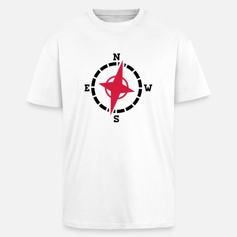 kompass_1__f2 - Oversized Heavyweight Unisex T-Shirt - Weiß