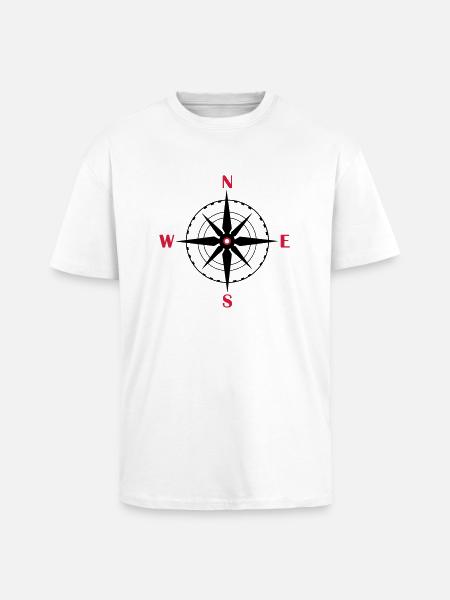 kompass_02 - T-shirt unisexe oversize épais - blanc