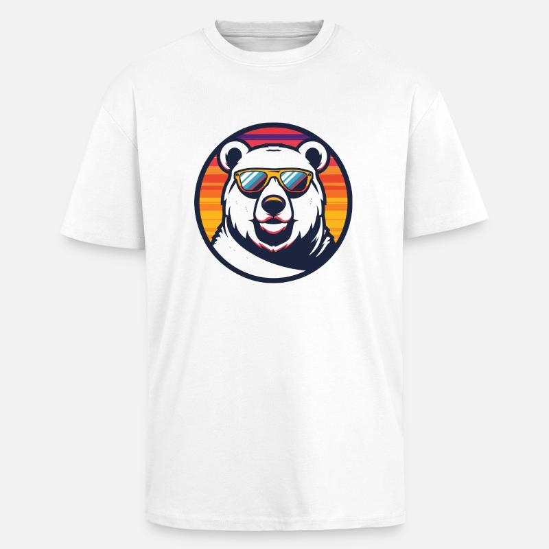 Eisbär Cool Comic - Oversized Heavyweight Unisex T-Shirt - Weiß