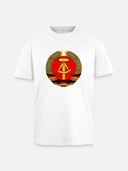 ddr gdr emblem - Unisex Oversized Heavyweight T-shirt - white