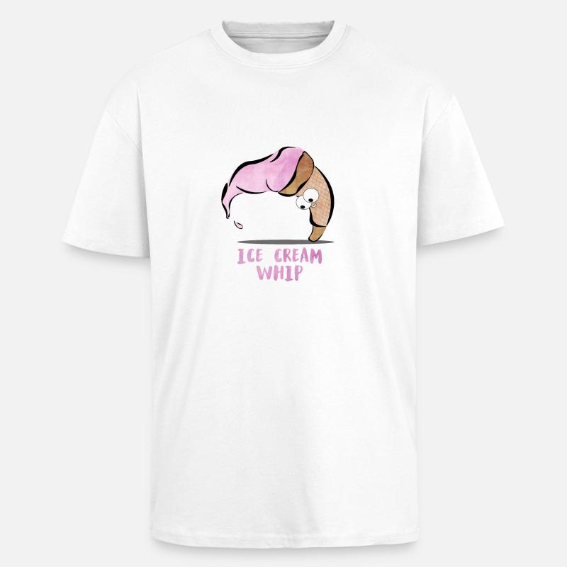 Fouet à la crème glacée - T-shirt unisexe oversize épais - blanc