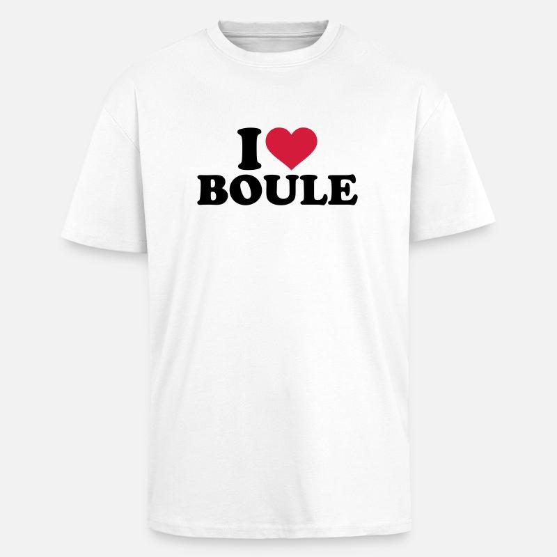 I love Boule - Oversized Heavyweight Unisex T-Shirt - Weiß
