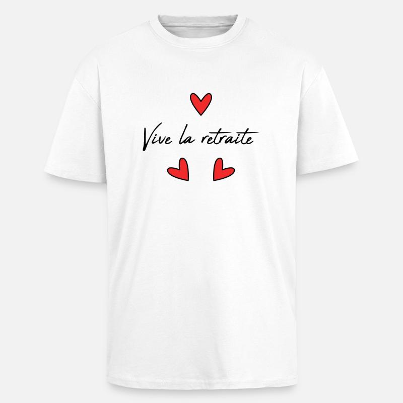 RETRAITE. RETRAITE. RETRAITEE. RETRAITE - T-shirt unisexe oversize épais - blanc