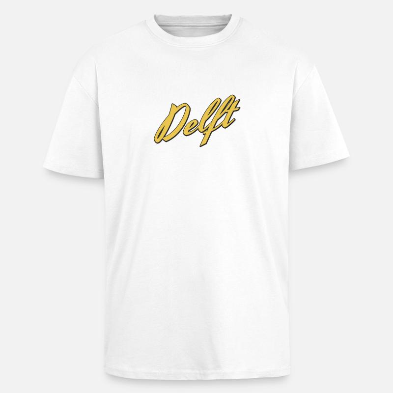 faïence de Delft - T-shirt unisexe oversize épais - blanc