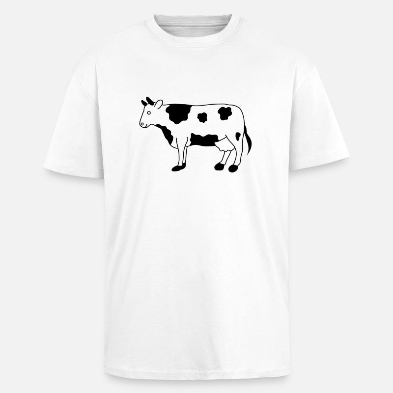 Kuh - Oversized Heavyweight Unisex T-Shirt - Weiß