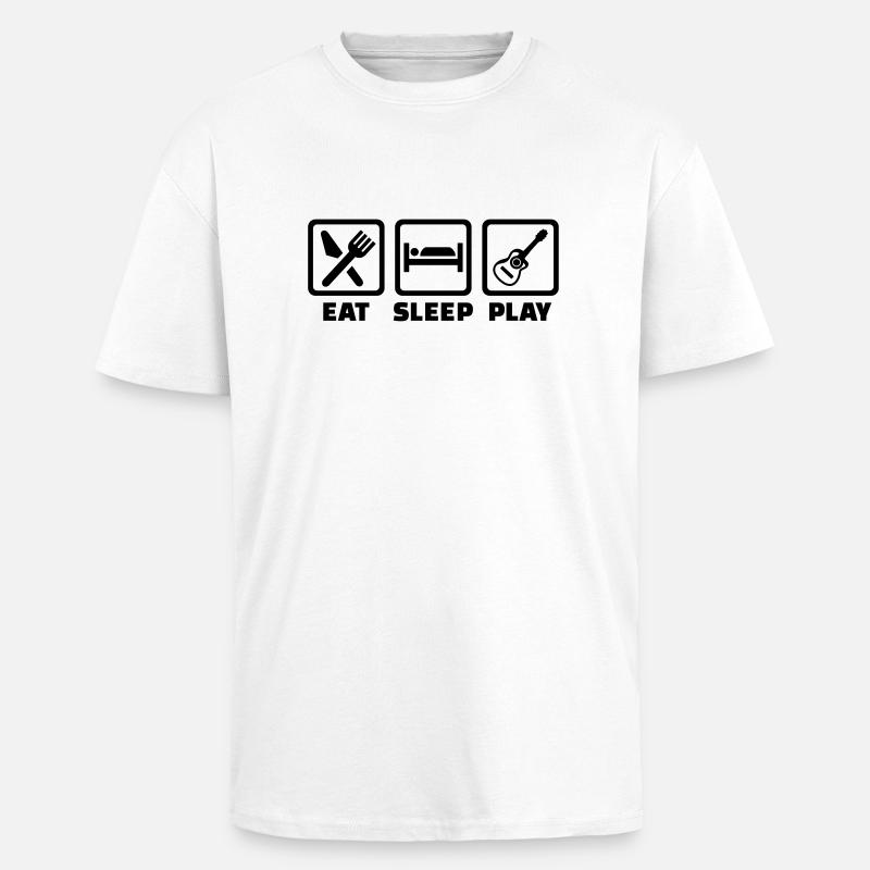 Gitarre - Oversized Heavyweight Unisex T-Shirt - Weiß