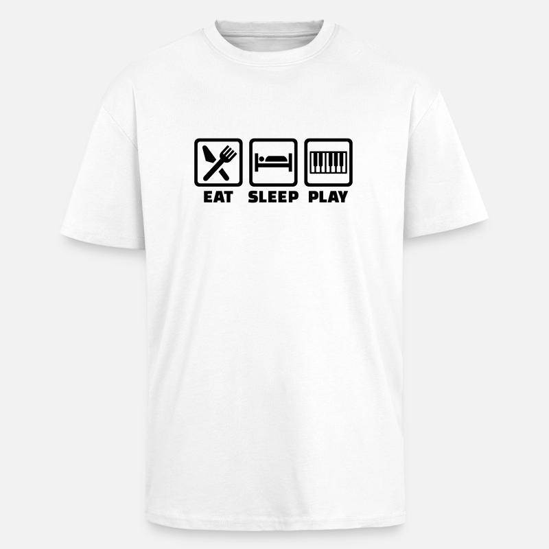 Klavier - Oversized Heavyweight Unisex T-Shirt - Weiß