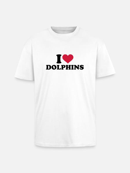 I love dolphins - Unisex Oversized Heavyweight T-shirt - white
