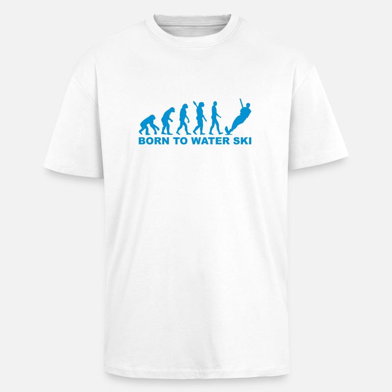 Evolution Water ski - Unisex Oversized Heavyweight T-shirt - white