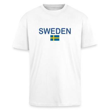 suède - T-shirt unisexe oversize épais - blanc - Devant - Alina (178cm) & Michal (187cm)