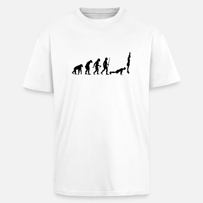 Evolution Burpee - Unisex Oversized Heavyweight T-shirt - white