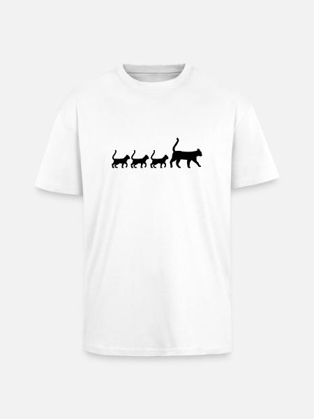 Chat - T-shirt unisexe oversize épais - blanc