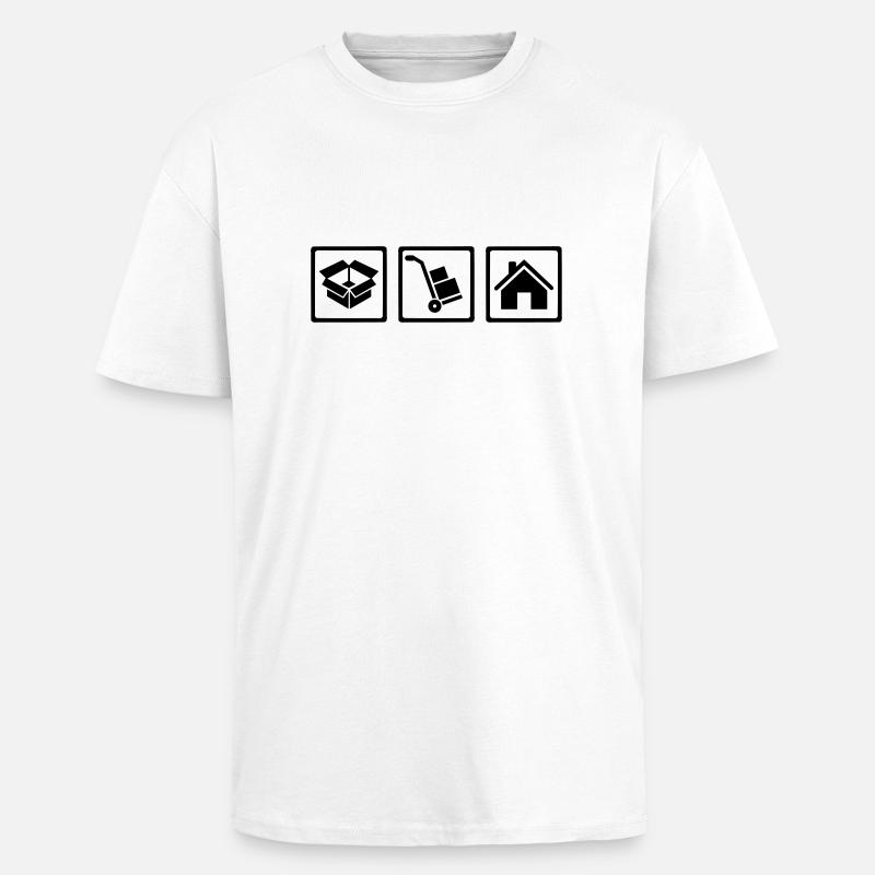 Umzug - Oversized Heavyweight Unisex T-Shirt - Weiß