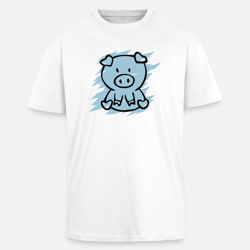 oink - T-shirt unisexe oversize épais - blanc