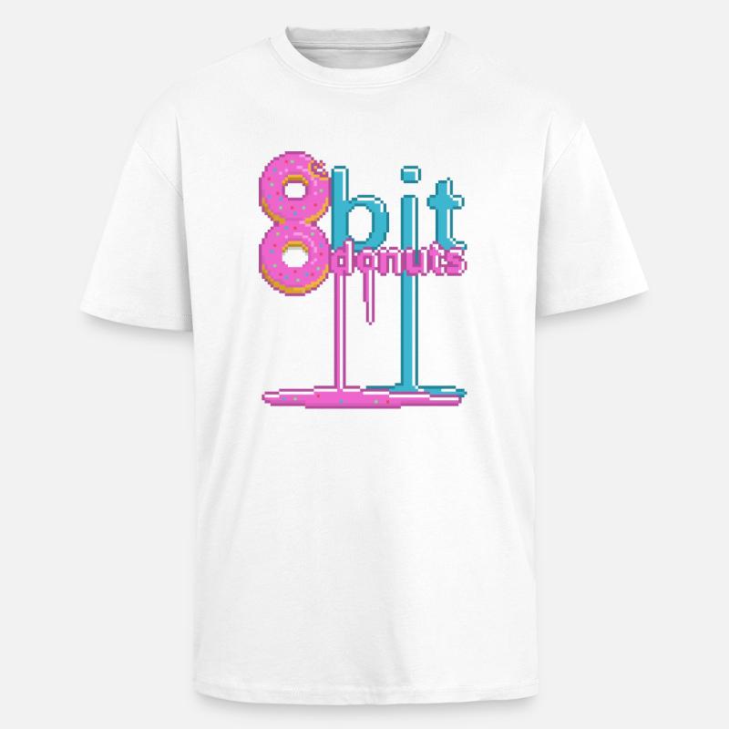 8bit donuts - Unisex Oversized Heavyweight T-shirt - white