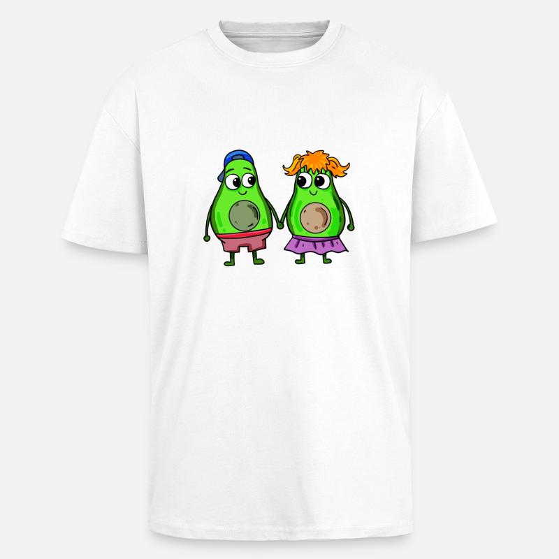 Avocado Paar - Oversized Heavyweight Unisex T-Shirt - Weiß