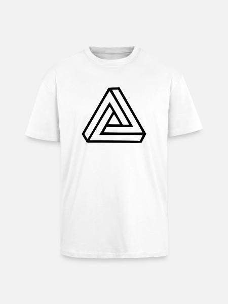Triangle Visual Illusion - Unisex Oversized Heavyweight T-shirt - white