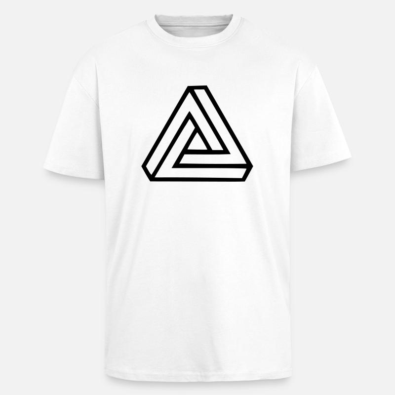 Triangle Illusion - T-shirt unisexe oversize épais - blanc