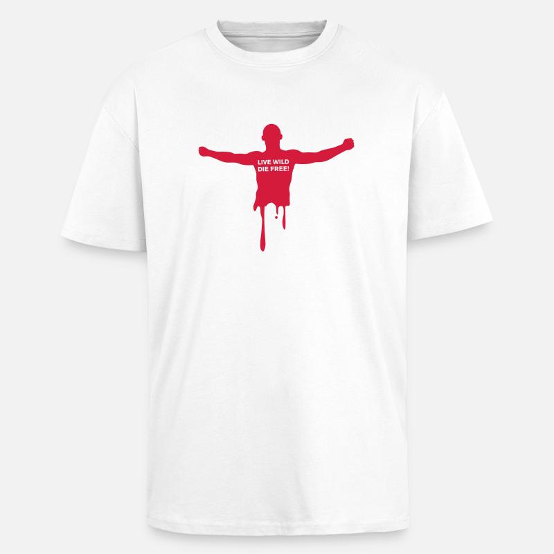 livewilddiefree - Unisex Oversized Heavyweight T-shirt - white