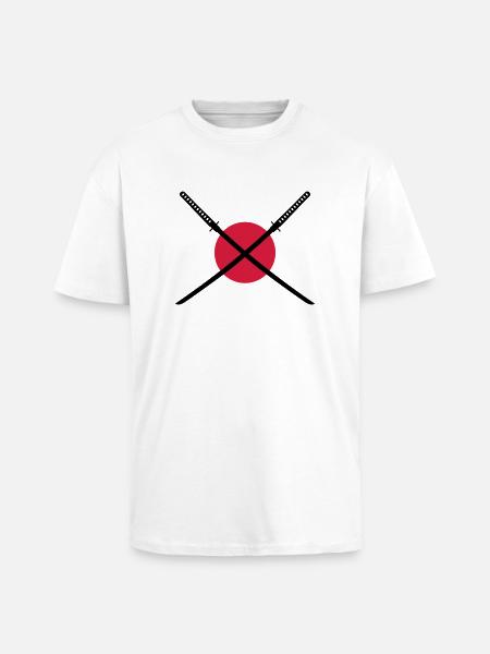 samurai_schwert_japan_2c - Oversized Heavyweight Unisex T-Shirt - Weiß