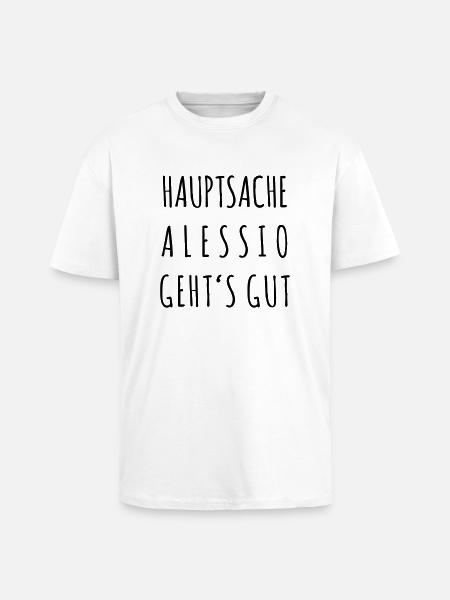 Alessio geht's gut - Oversized Heavyweight Unisex T-Shirt - Weiß
