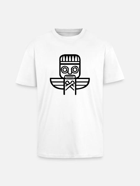 indianer_tiki_symbol - Unisex Oversized Heavyweight T-shirt - white