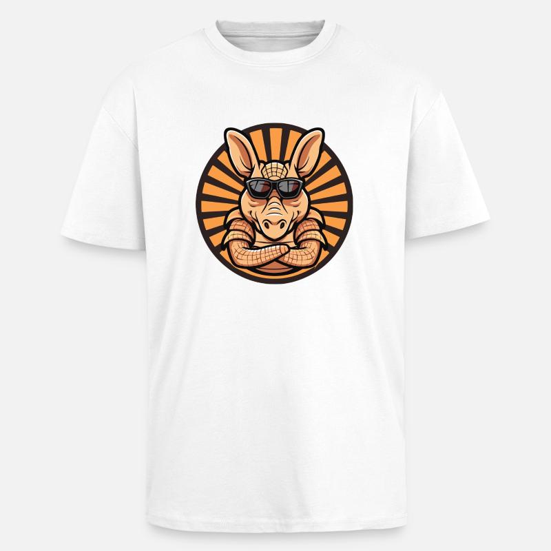 Gürteltier Cool Comic - Oversized Heavyweight Unisex T-Shirt - Weiß