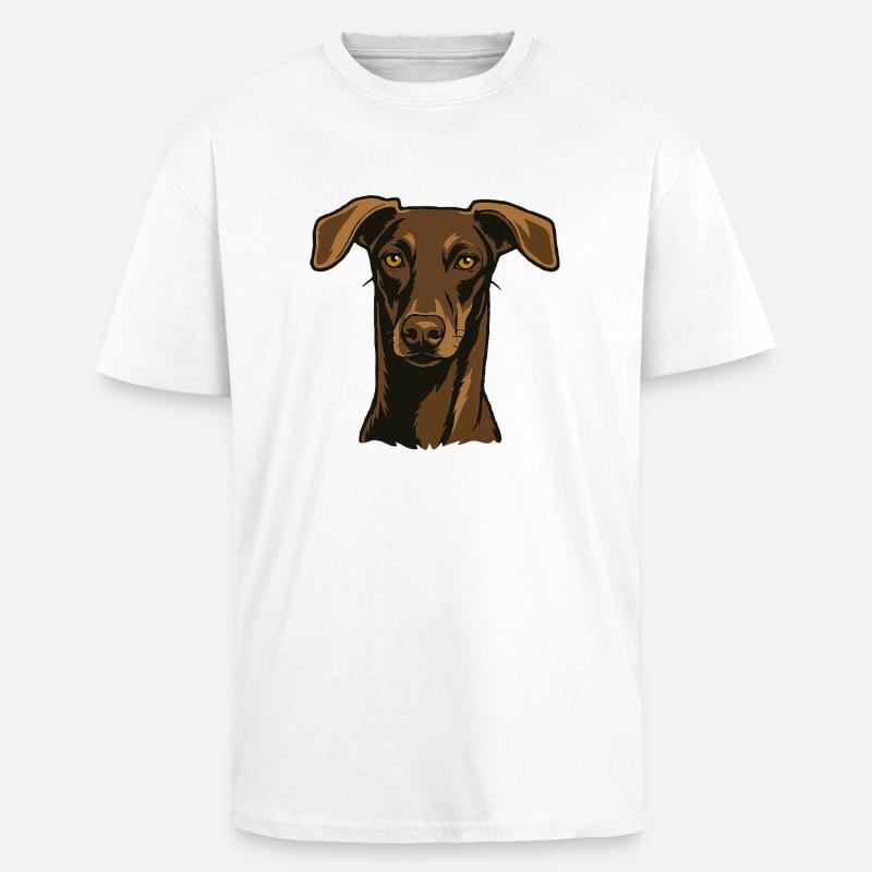 Stolzer Windhund – Edler Blick - Oversized Heavyweight Unisex T-Shirt - Weiß