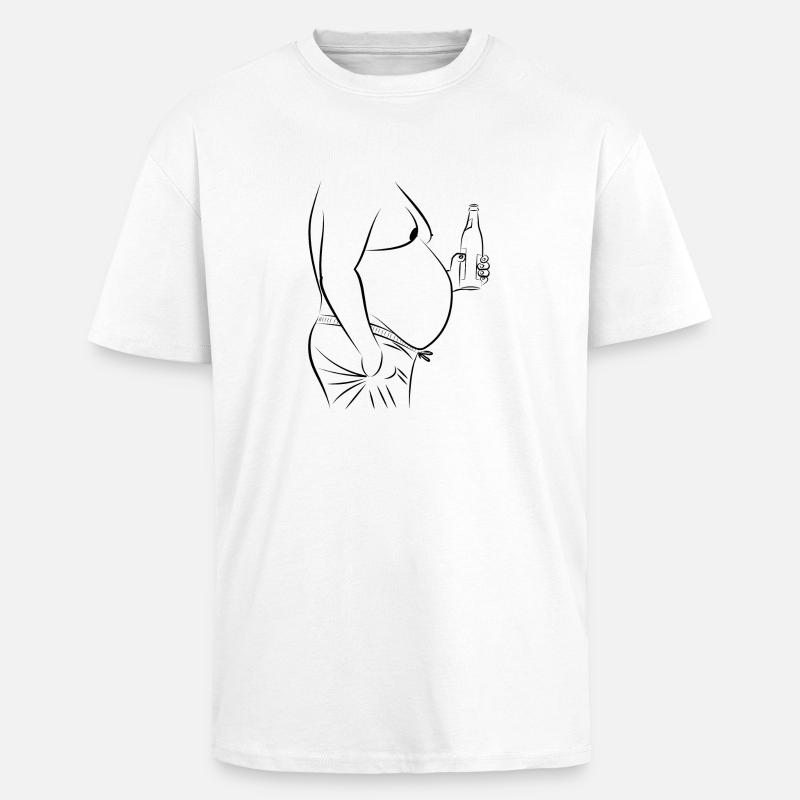 Bierbauch (Geschenkidee) - Oversized Heavyweight Unisex T-Shirt - Weiß