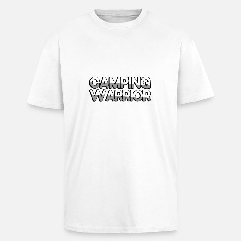 CAMPING WARRIOR - Camping - Oversized Heavyweight Unisex T-Shirt - Weiß