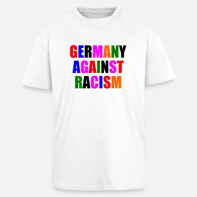 Germany against racism - Oversized Heavyweight Unisex T-Shirt - Weiß