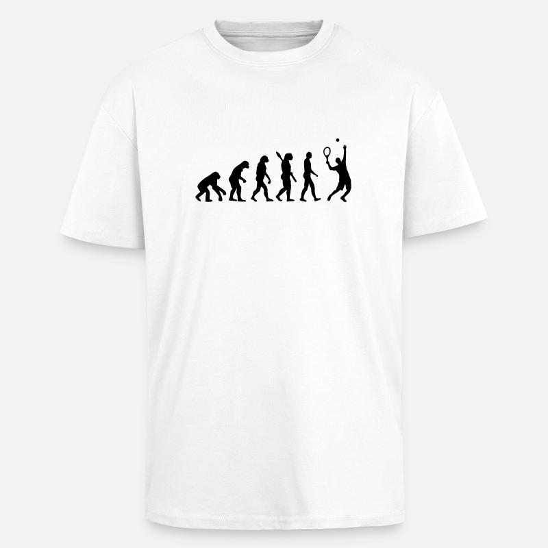 Evolution Tennis - Unisex Oversized Heavyweight T-shirt - white