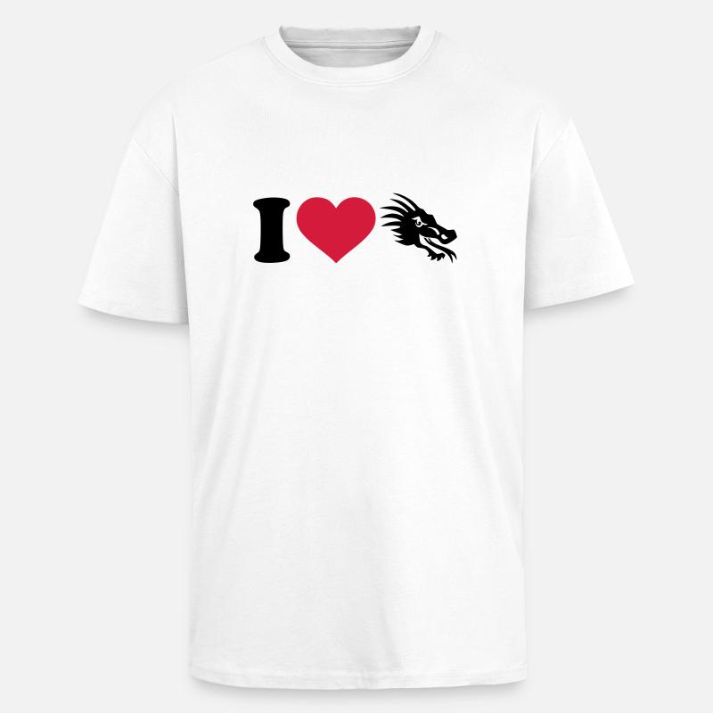 Drachen - Oversized Heavyweight Unisex T-Shirt - Weiß