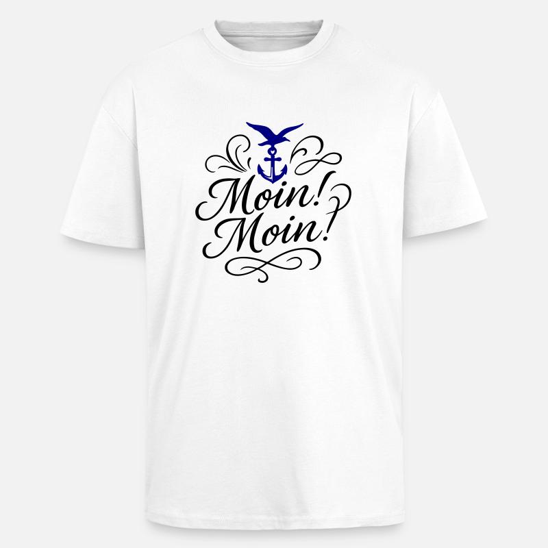 Moin Moin Spruch - Oversized Heavyweight Unisex T-Shirt - Weiß