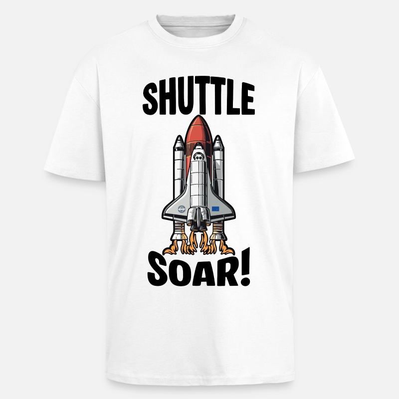 Space Shuttle Soar Takeoff - Unisex Oversized Heavyweight T-shirt - white