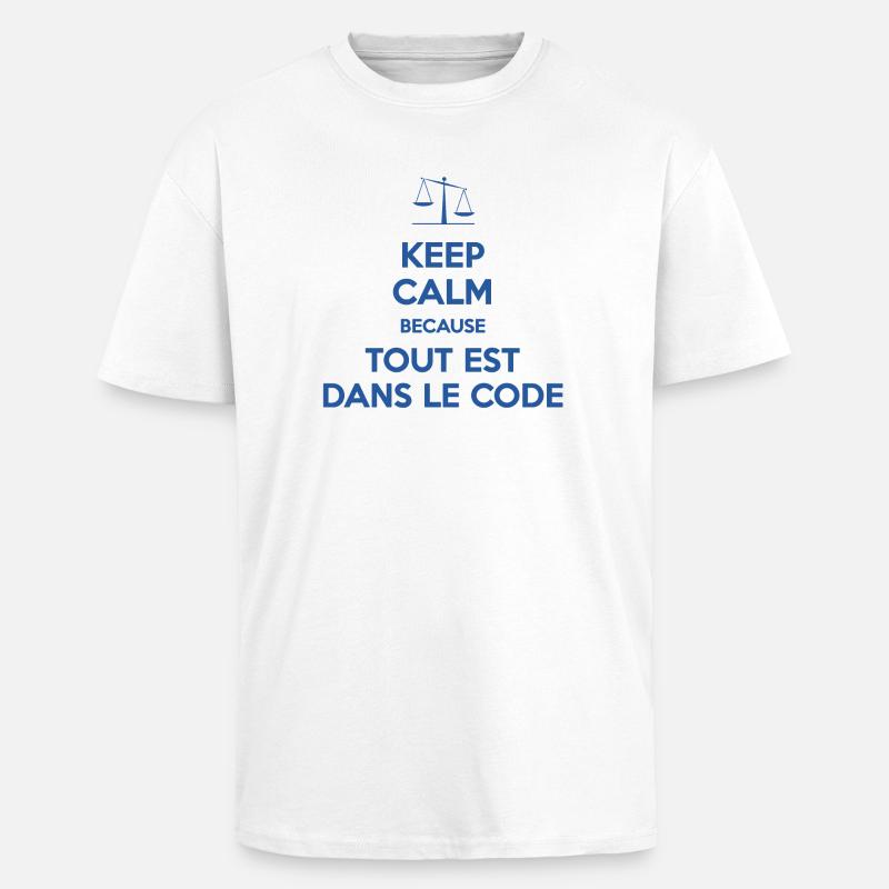 Tout est dans le code - T-shirt unisexe oversize épais - blanc