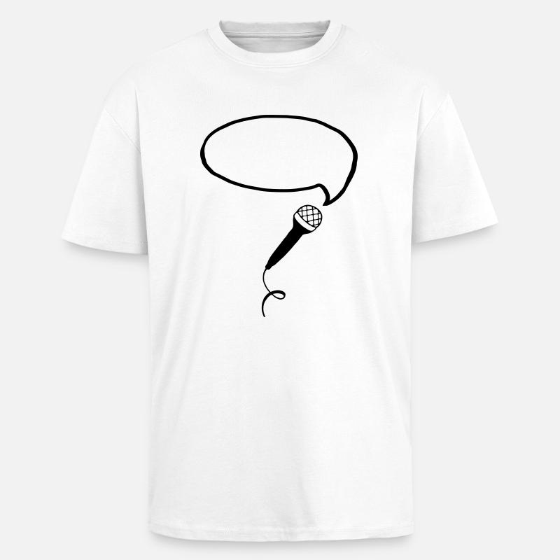 Microphone Bubble (Your Text) - Unisex Oversized Heavyweight T-shirt - white