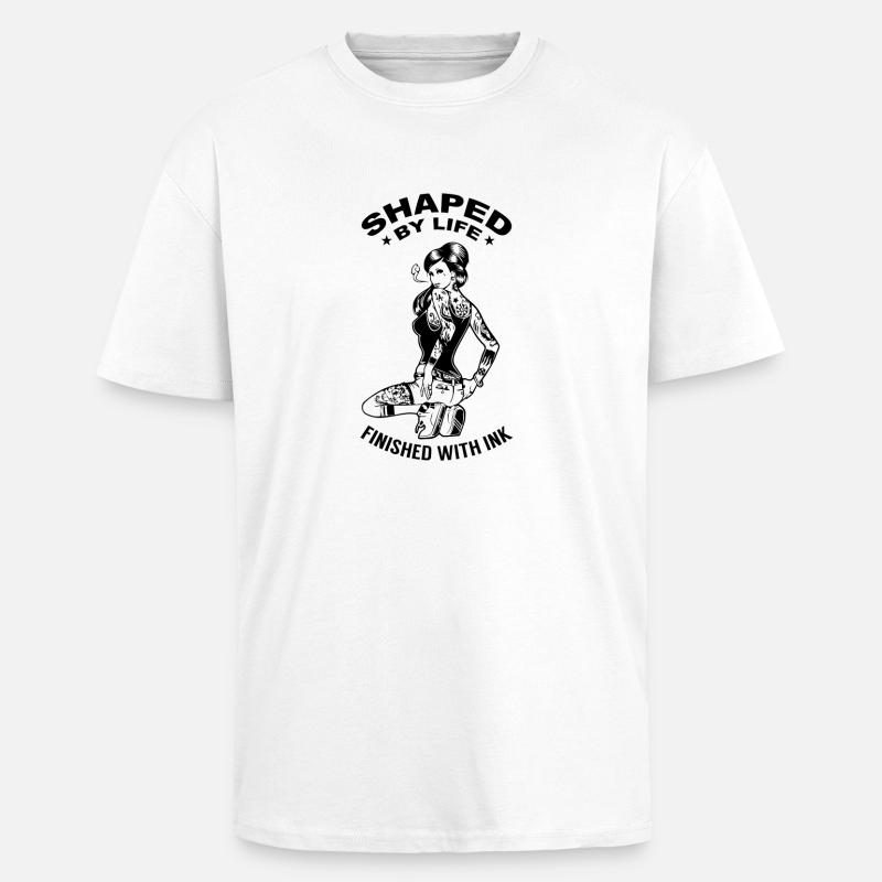 conception de tatouage - T-shirt unisexe oversize épais - blanc