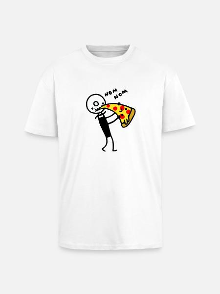 Pizza cutter eats pizza - Unisex Oversized Heavyweight T-shirt - white