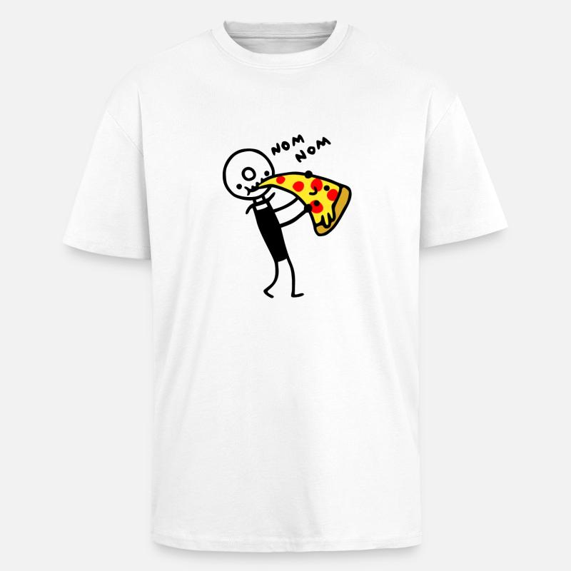 Pizzaschneider isst Pizza - Oversized Heavyweight Unisex T-Shirt - Weiß