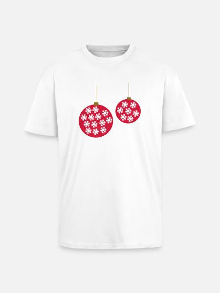Weihnachtskugel - T-shirt unisexe oversize épais - blanc