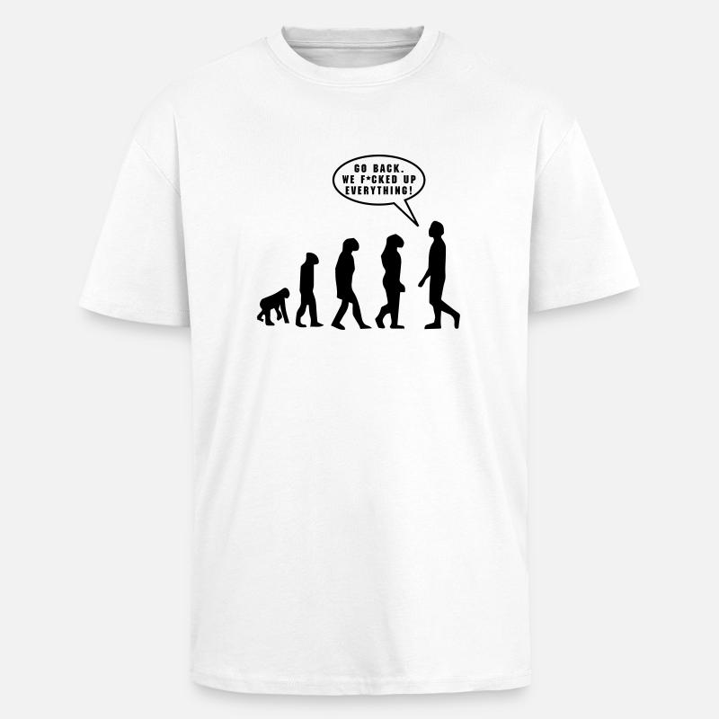 Evolution - T-shirt unisexe oversize épais - blanc