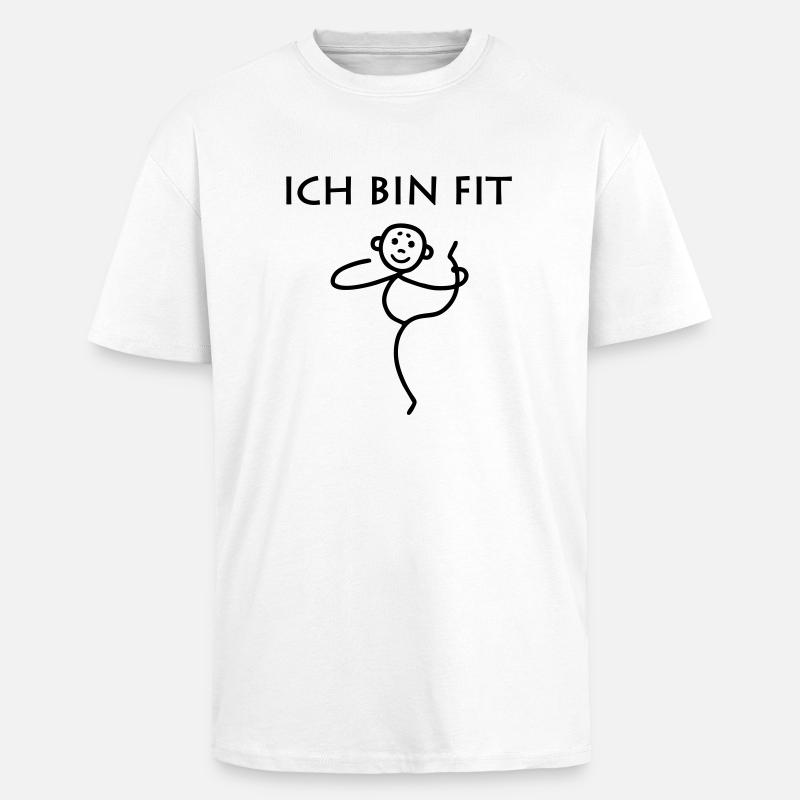 Strichmännchen - Ich bin fit - Oversized Heavyweight Unisex T-Shirt - Weiß