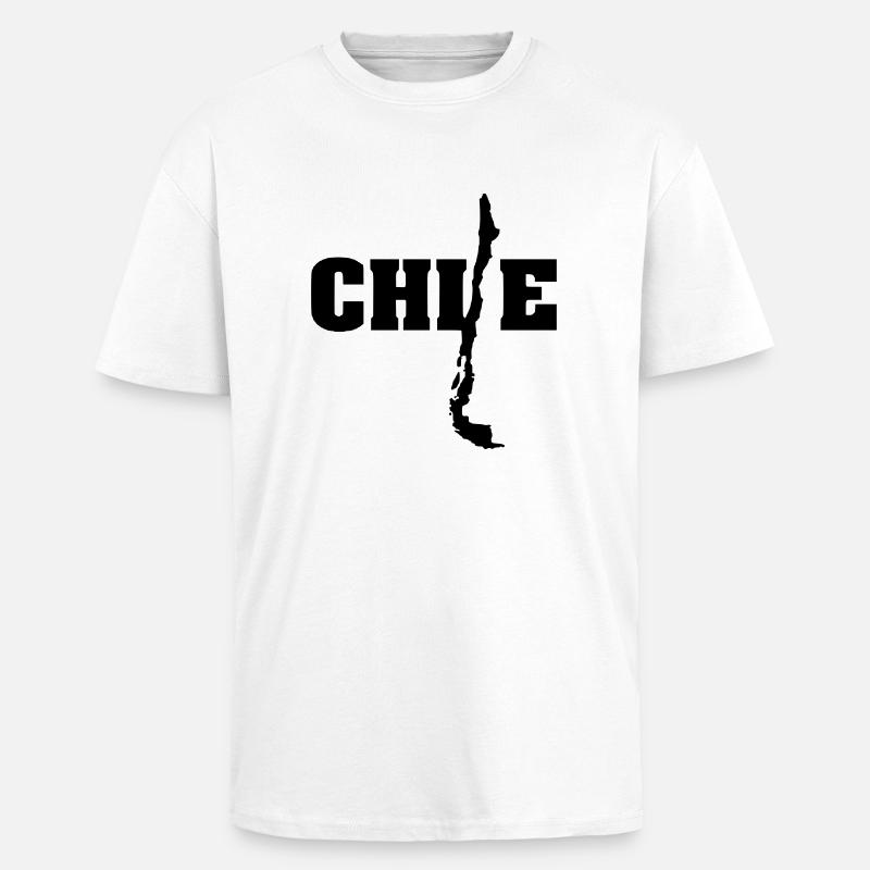 Chile (ID: 002004) - Oversized Heavyweight Unisex T-Shirt - Weiß