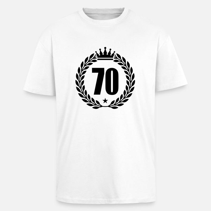 70 kranz krone - Oversized Heavyweight Unisex T-Shirt - Weiß