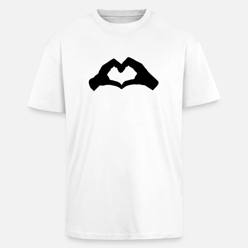 HandHerz2 - Oversized Heavyweight Unisex T-Shirt - Weiß