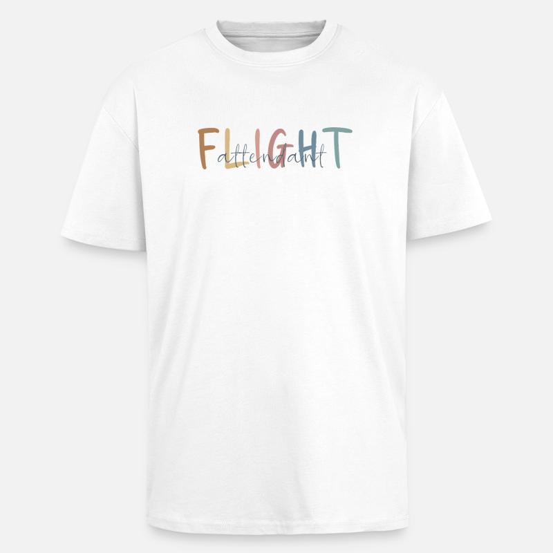 Flugbegleiter Geschenk - Flight Attendant Geschenk - Oversized Heavyweight Unisex T-Shirt - Weiß