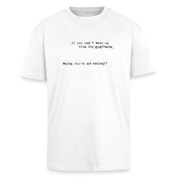 Albtraum (fertige Farbe) - Oversized Heavyweight Unisex T-Shirt - Weiß - Vorne - Alina (178cm) & Michal (187cm)